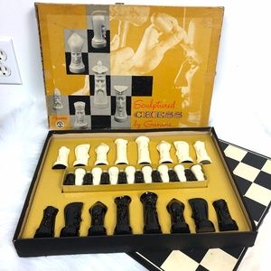Vintage 1957 Sculptured Chess By Ganine  Board game